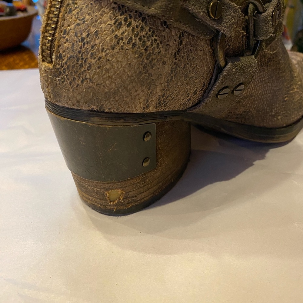 Brown Leather Harness Ankle Boots with Bronzed Hardware Detailing - Picture 16 of 16